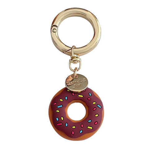 For Apple AirTag Bluetooth-compatible Tracker Donut Design Silicone Case Protective Cover with Ring Buckle