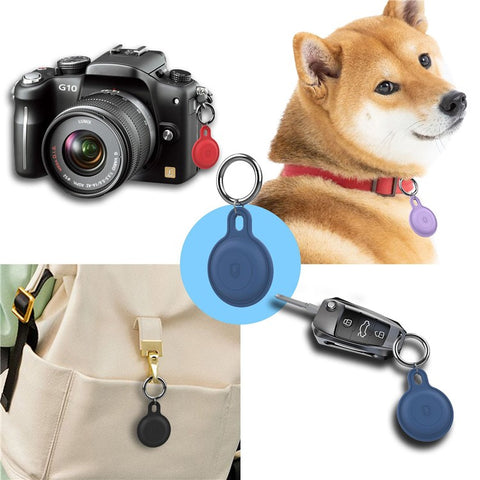 Silicone Case for Apple AirTag Bluetooth-compatible Tracker Keychain Holder Sleeve Waterproof Cover, with Front Back Film Set, with Buckle