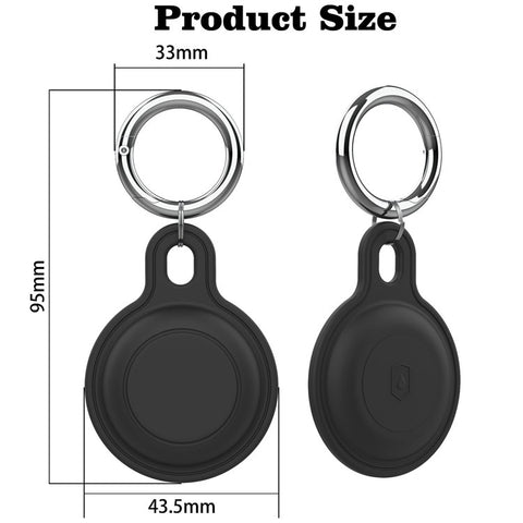 Silicone Case for Apple AirTag Bluetooth-compatible Tracker Keychain Holder Sleeve Waterproof Cover, with Front Back Film Set, with Buckle