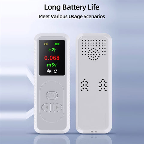 Handheld Plastic Nuclear Radiation Detector Color Display Rechargeable Radioactive Geiger Tester