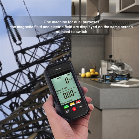 ET925 Electromagnetic Field Radiation Detector Sound Light Alarm Handheld Large Screen EMF Radiation Tester