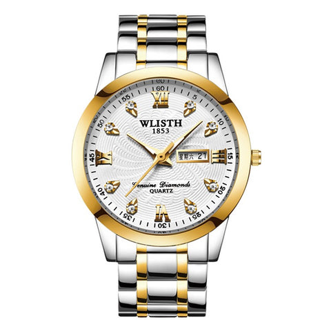 WLISTH Q351 Luminous Quartz Watch Bracelet with Calendar+Week Display