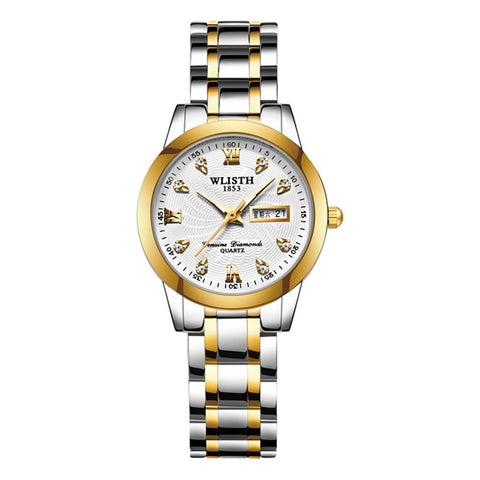 WLISTH Q351 Luminous Quartz Watch Bracelet with Calendar+Week Display