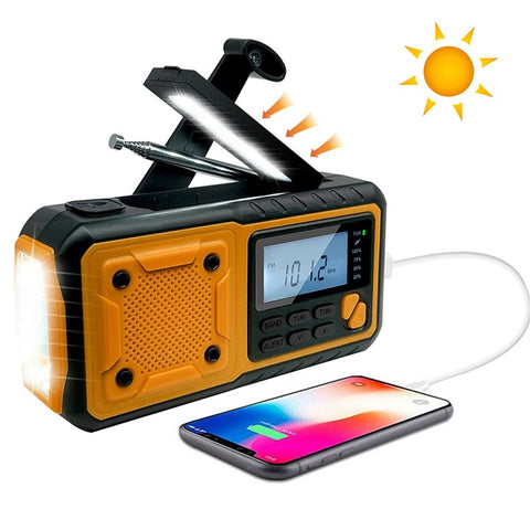 376 Outdoor Solar Power Hand Crank AM / FM Radio Flashlight 4000mAh Power Bank (EU Version)