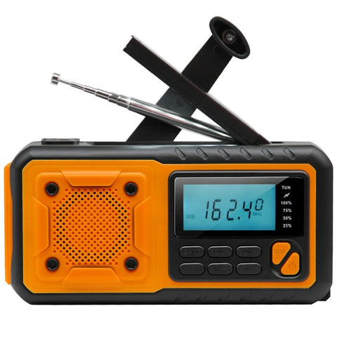 376 Outdoor Solar Power Hand Crank AM / FM Radio Flashlight 4000mAh Power Bank (EU Version)
