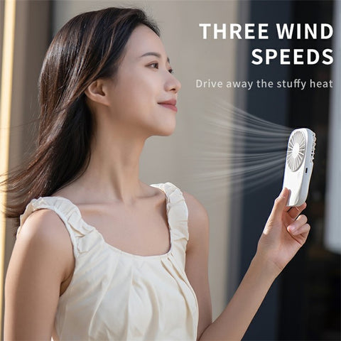 F11 Cooling Handheld Fan 3 Speeds Desk Fan with Strap Rechargeable Hanging Neck Fan