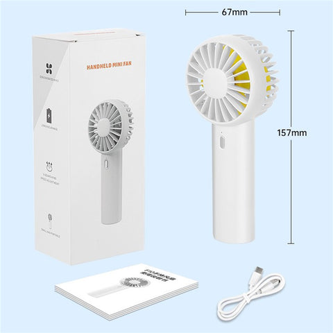 F10 Mini Handheld Fan Cooler 3 Wind Speed Rechargeable Summer Cooling Fan
