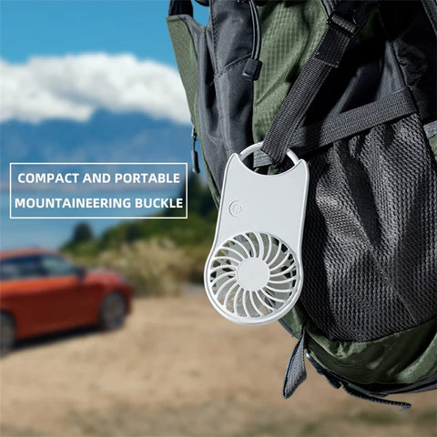 F12 Mini Handheld Fan 3 Wind Speed Outdoor Summer Cooling Fan with Hanging Buckle
