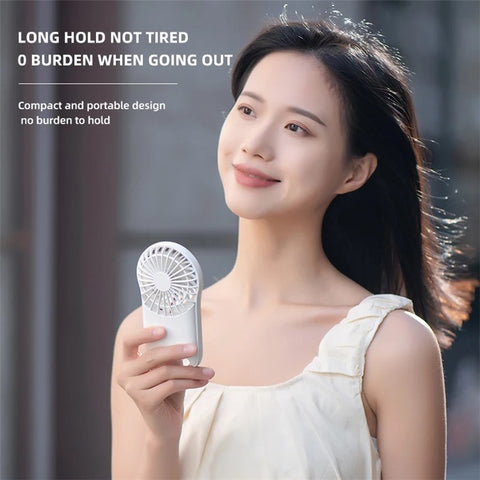 F12 Mini Handheld Fan 3 Wind Speed Outdoor Summer Cooling Fan with Hanging Buckle