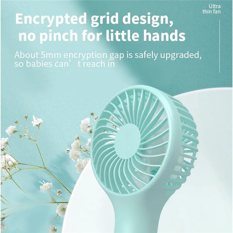 S13 Mini Handheld Fan 3 Wind Speed Portable Summer Cooling Fan with Hanging Buckle