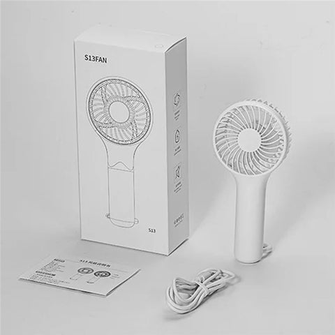 S13 Mini Handheld Fan 3 Wind Speed Portable Summer Cooling Fan with Hanging Buckle