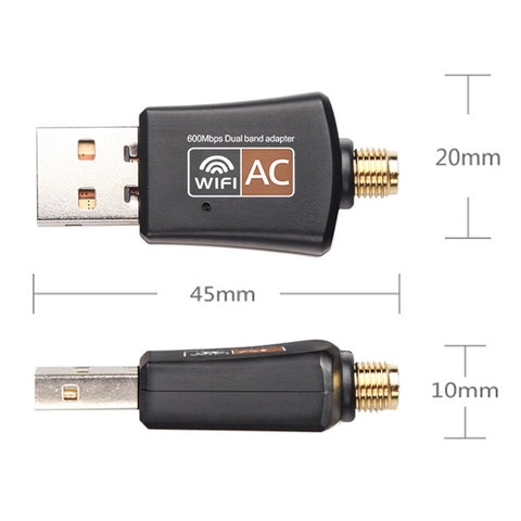 AC600M Dual Band 2.4G/5G USB Wifi Antenna Adapter USB WiFi Network Dongle
