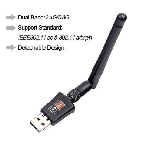 AC600M Dual Band 2.4G/5G USB Wifi Antenna Adapter USB WiFi Network Dongle