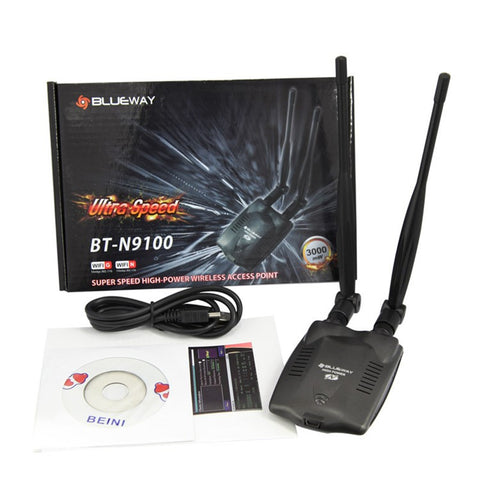 3000mw High power 150Mbps Wireless Wi-Fi USB Adapter with Dual Antennas