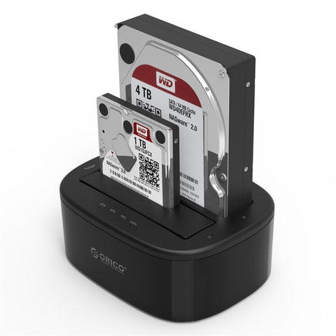 ORICO USB 3.0 SATA Dual-bay Hard Disk Drive Docking Station Enclosure Case for 2.5"/3.5" SDD HDD with Offline Clone Function (6228US3-C)