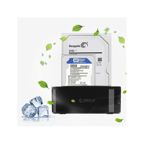 ORICO USB 3.0 SATA Dual-bay Hard Disk Drive Docking Station Enclosure Case for 2.5"/3.5" SDD HDD with Offline Clone Function (6228US3-C)