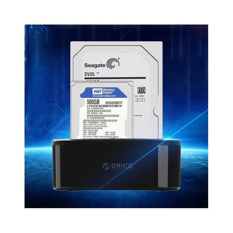 ORICO USB 3.0 SATA Dual-bay Hard Disk Drive Docking Station Enclosure Case for 2.5"/3.5" SDD HDD with Offline Clone Function (6228US3-C)