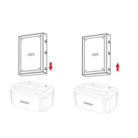 ORICO USB 3.0 SATA Dual-bay Hard Disk Drive Docking Station Enclosure Case for 2.5"/3.5" SDD HDD with Offline Clone Function (6228US3-C)