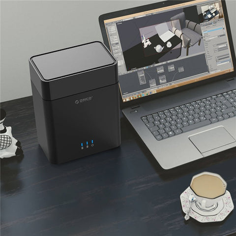 ORICO DS200U3-BK 3.5 Inch 2 Bay Magnetic Type USB 3.0 Hard Drive Enclosure