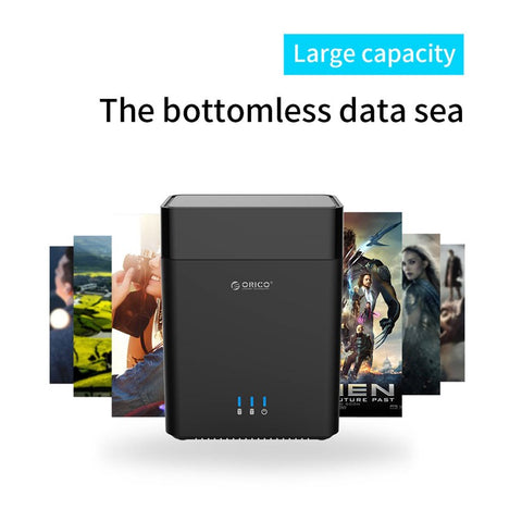 ORICO DS200U3-BK 3.5 Inch 2 Bay Magnetic Type USB 3.0 Hard Drive Enclosure