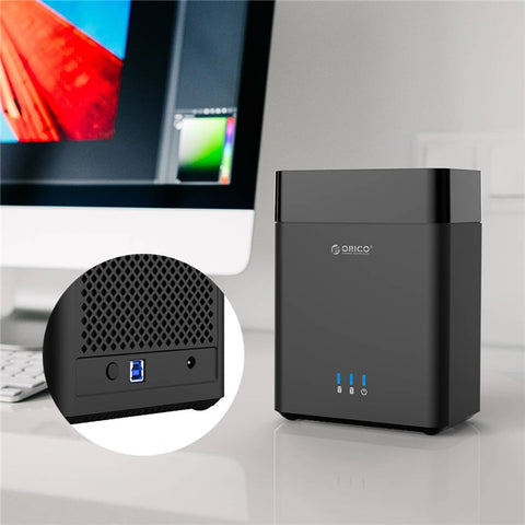 ORICO DS200U3-BK 3.5 Inch 2 Bay Magnetic Type USB 3.0 Hard Drive Enclosure