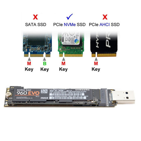 USB 3.0 to Nvme M-Key M.2 NGFF SSD External PCBA Conveter Adapter Card Flash Disk Type