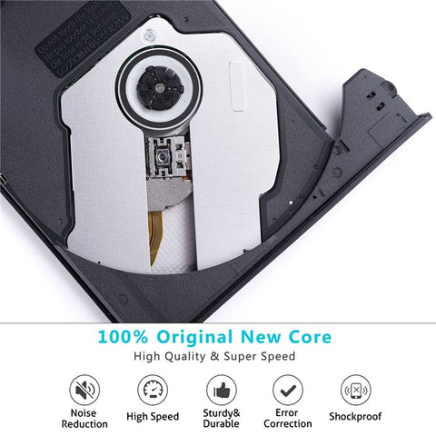 External CD DVD Drive Burner Player to USB 3.0 Type-C Portable Slim DVD/CD Rom RW Rewriter/Writer/Reader