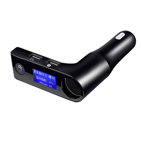 G7S Car Bluetooth-compatible Kit FM Transmitter MP3 Player Dual USB Car Charger with Cigarette Lighter Port
