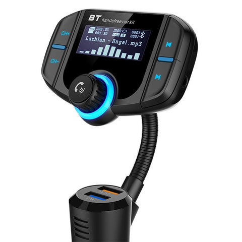 BT70 1.65 inch LCD Display Dual USB QC3.0 Car Charger FM Transmitter Bluetooth-compatible MP3 Music Player Hands-free Car Kit