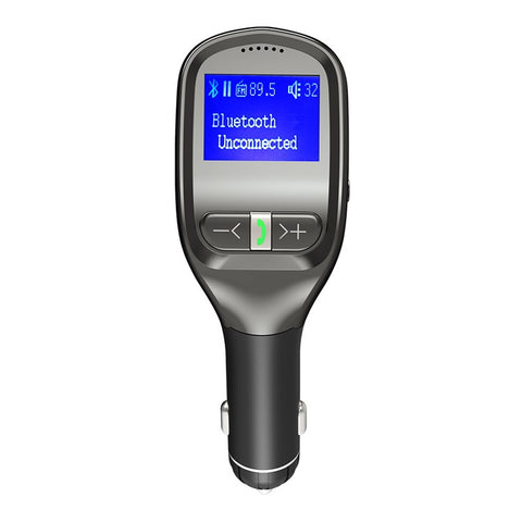 Wireless Bluetooth-compatible Dual USB Car Charger Support FM/TF Card/Aux-in