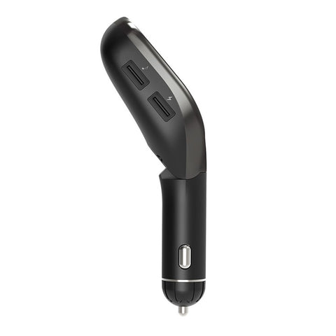 Wireless Bluetooth-compatible Dual USB Car Charger Support FM/TF Card/Aux-in
