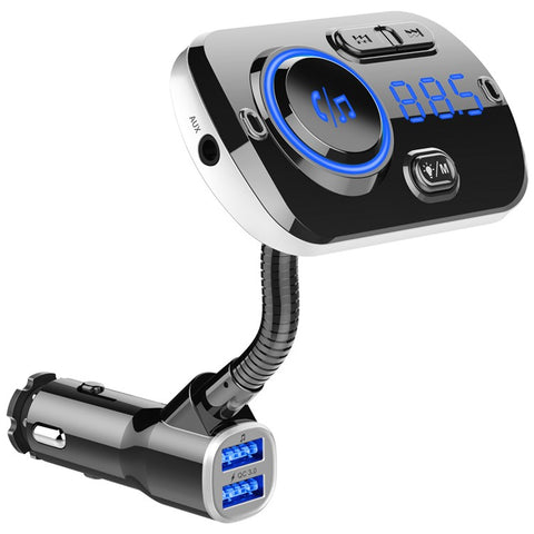 Bluetooth-compatible Car MP3 Player FM Transmitter Fast Charge Dual USB Breathing Atmosphere Light