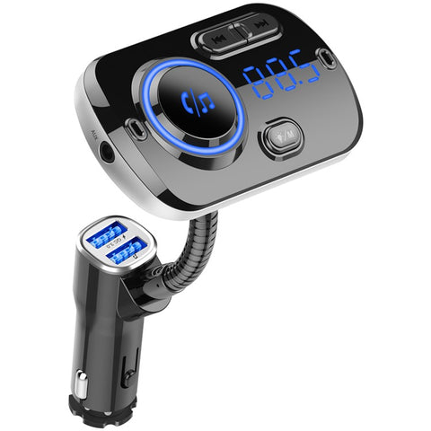 Bluetooth-compatible Car MP3 Player FM Transmitter Fast Charge Dual USB Breathing Atmosphere Light