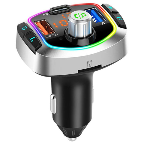 Multifunction Bluetooth-compatible Car FM Transmitter MP3 Player PD+QC3.0 Car Charger