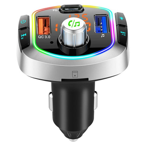 Multifunction Bluetooth-compatible Car FM Transmitter MP3 Player PD+QC3.0 Car Charger