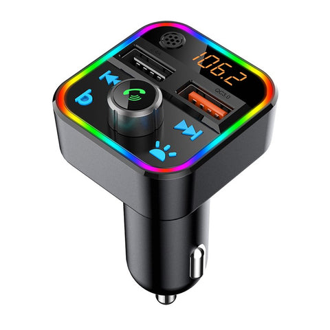 Car Kit Bluetooth-compatible MP3 Player Hands-free Call FM Transmitter Digital Display Dual USB Charger