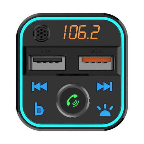 Car Kit Bluetooth-compatible MP3 Player Hands-free Call FM Transmitter Digital Display Dual USB Charger