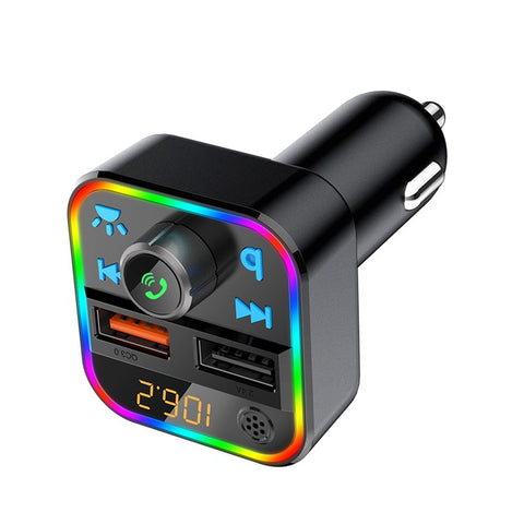 Car Kit Bluetooth-compatible MP3 Player Hands-free Call FM Transmitter Digital Display Dual USB Charger
