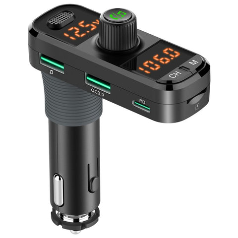 BC70 Car MP3 Bluetooth-compatible Hands-free FM Transmitter Radio Music Player Dual USB QC3.0+PD Charger