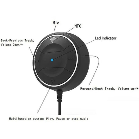 JRBC01 Bluetooth-compatible 4.0 Music Player Hands-free Car Kit USB Charger with NFC Function