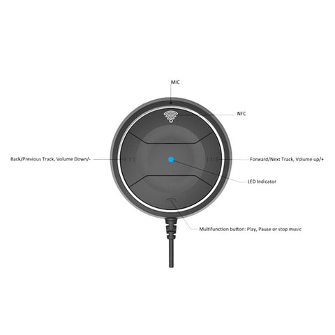 JRBC01 Bluetooth-compatible 4.0 Music Player Hands-free Car Kit USB Charger with NFC Function