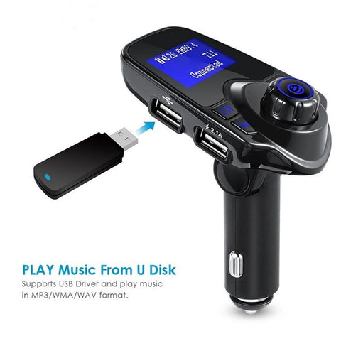 T11 Bluetooth-compatible Car Kit MP3 Music Player Adapter FM Transmitter Dual USB Charger Support U-disk/TF/AUX (CE/FCC/RoHS)