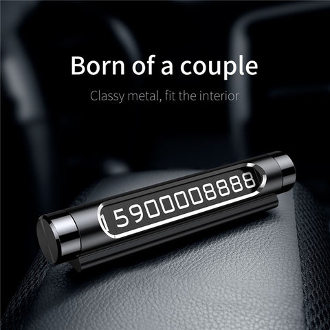 BASEUS Metal Luminous Parking Number Plate Temporary Telephone Number Parking Card Magnet Car Sticker