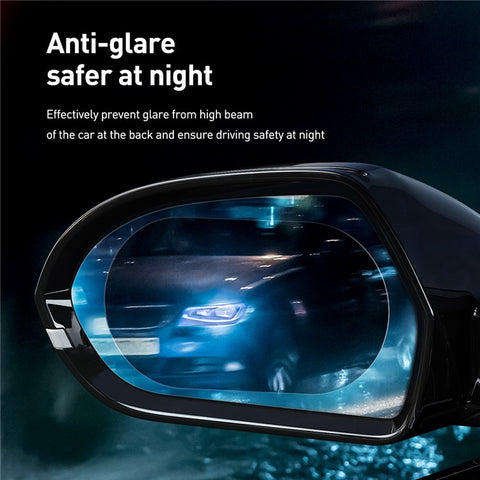 2Pcs/Pack BASEUS Oval Shape Car Rearview Mirror Film Anti-Fog Rainproof Anti-Glare Film