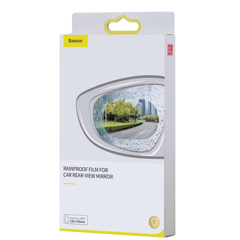 2Pcs/Pack BASEUS Oval Shape Car Rearview Mirror Film Anti-Fog Rainproof Anti-Glare Film
