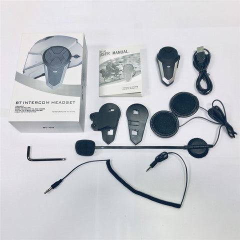 BT-S3 Waterproof IPX6 Motorcycle Helmet Bluetooth-compatible Headphone 1000m Interphone Hands-free Call Headset with FM Function