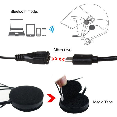 BT8 Motorcycle Helmet Bluetooth-compatible Headset Wireless Earphone Hands-free Speakers Music Headphone