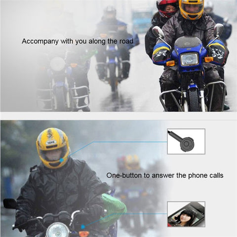 Wireless Bluetooth-compatible Headset Motorcycle Helmet Handsfree Music Calling Headphone