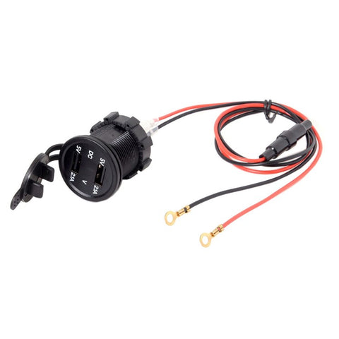 Motorcycle Waterproof Dual USB Adapter Electric Bicycle Handlebar Port Socket for Phone GPS MP4