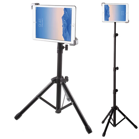 Adjustable Floor Tablet Tripod Stand Mount Holder Stronger Aluminum Alloy 4-Sections Design for iPad/iPad Mini/Samsung Galaxy Tab, within 7-11 Inch